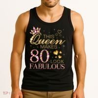 This Queen Makes 80 Look Fabulous 80th Birthday Queen B-day Tank Top thumb 3