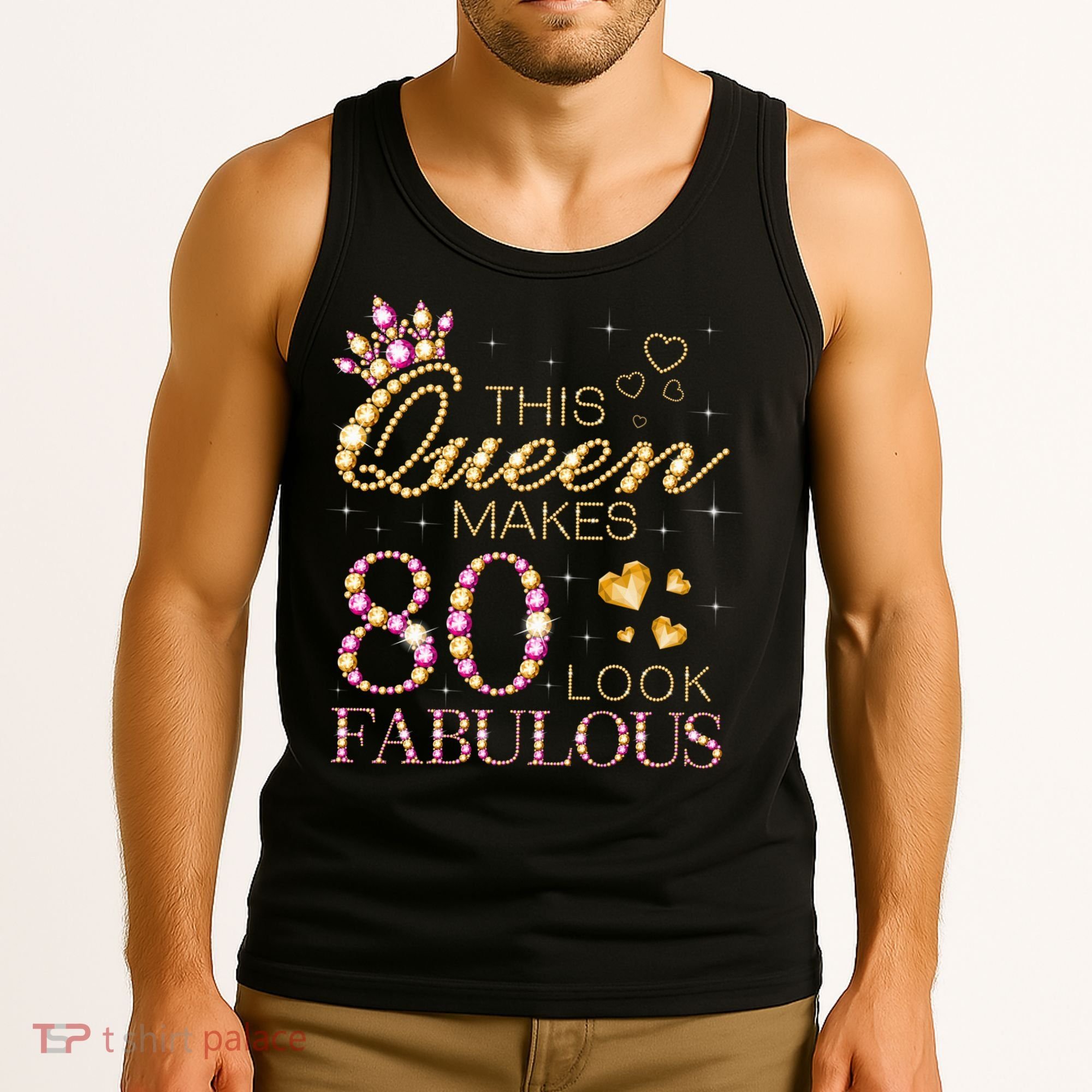 This Queen Makes 80 Look Fabulous 80th Birthday Queen B-day Tank Top