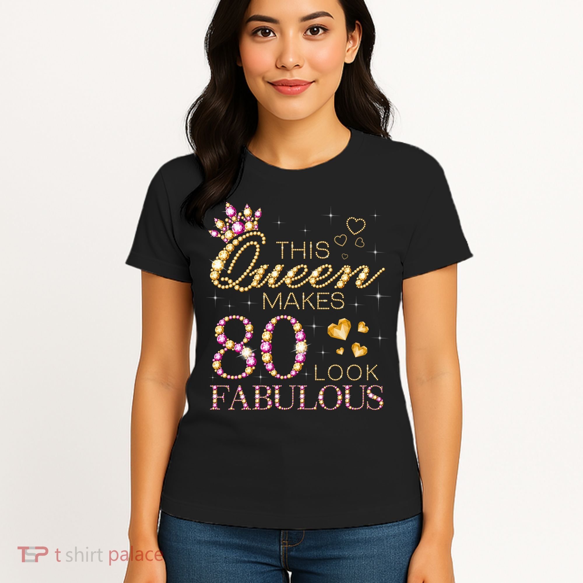 This Queen Makes 80 Look Fabulous 80th Birthday Queen B-day Women's T-Shirt