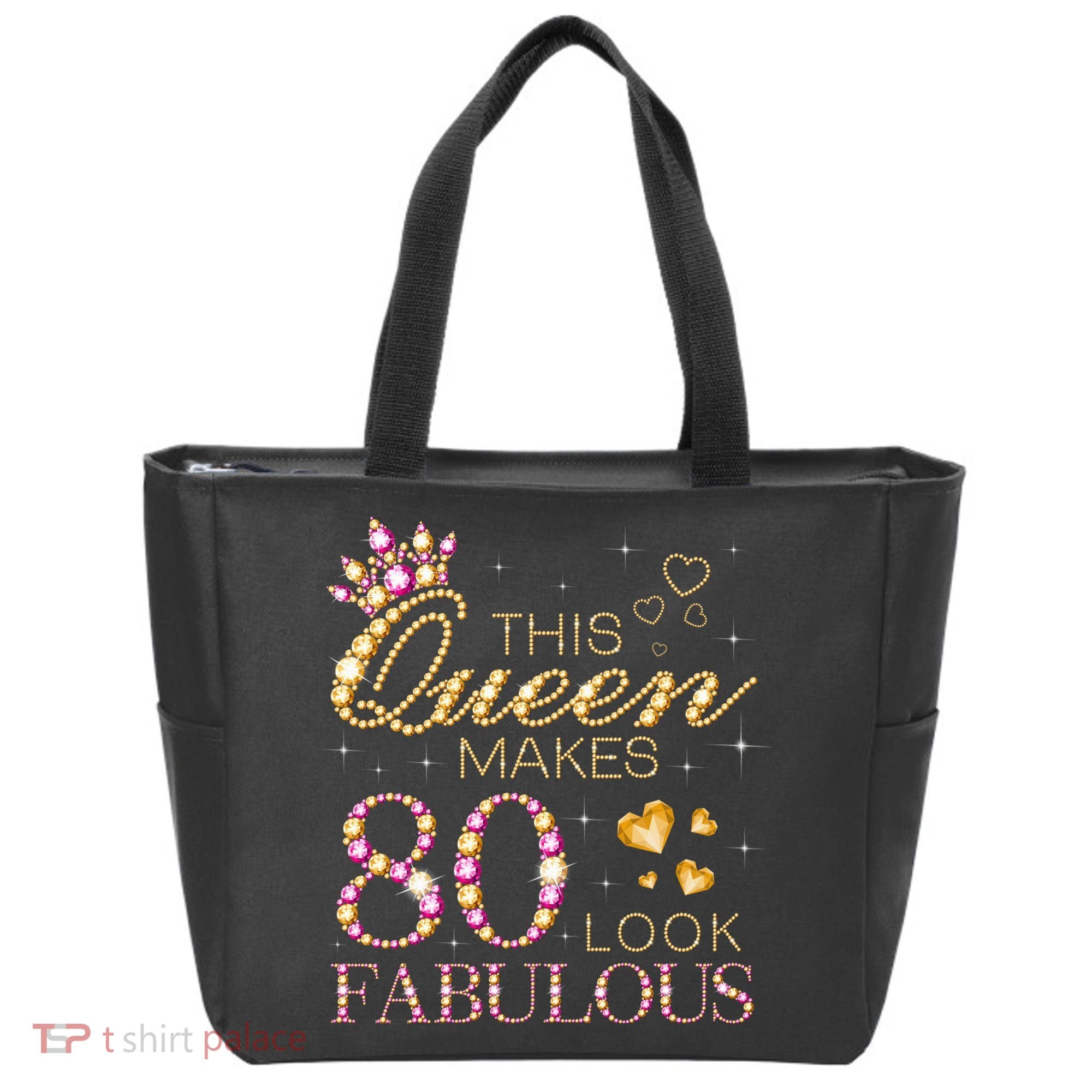 This Queen Makes 80 Look Fabulous 80th Birthday Queen B-day Tote Bag