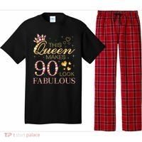 This Queen Makes 90 Look Fabulous 90th Birthday Queen B-Day Pajama Set thumb 0