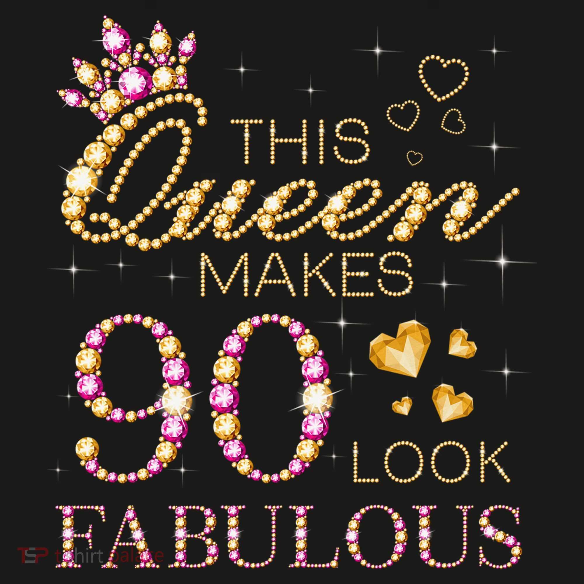 This Queen Makes 90 Look Fabulous 90th Birthday Queen B-Day Women's Hoodie