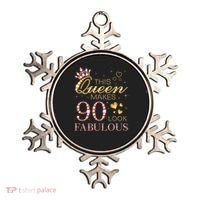 This Queen Makes 90 Look Fabulous 90th Birthday Queen B-Day Ornament thumb 0