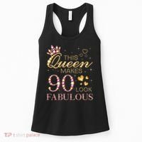 This Queen Makes 90 Look Fabulous 90th Birthday Queen B-Day Women's Tank Top thumb 0
