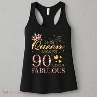 This Queen Makes 90 Look Fabulous 90th Birthday Queen B-Day Women's Tank Top thumb 3