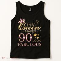 This Queen Makes 90 Look Fabulous 90th Birthday Queen B-Day Tank Top thumb 2