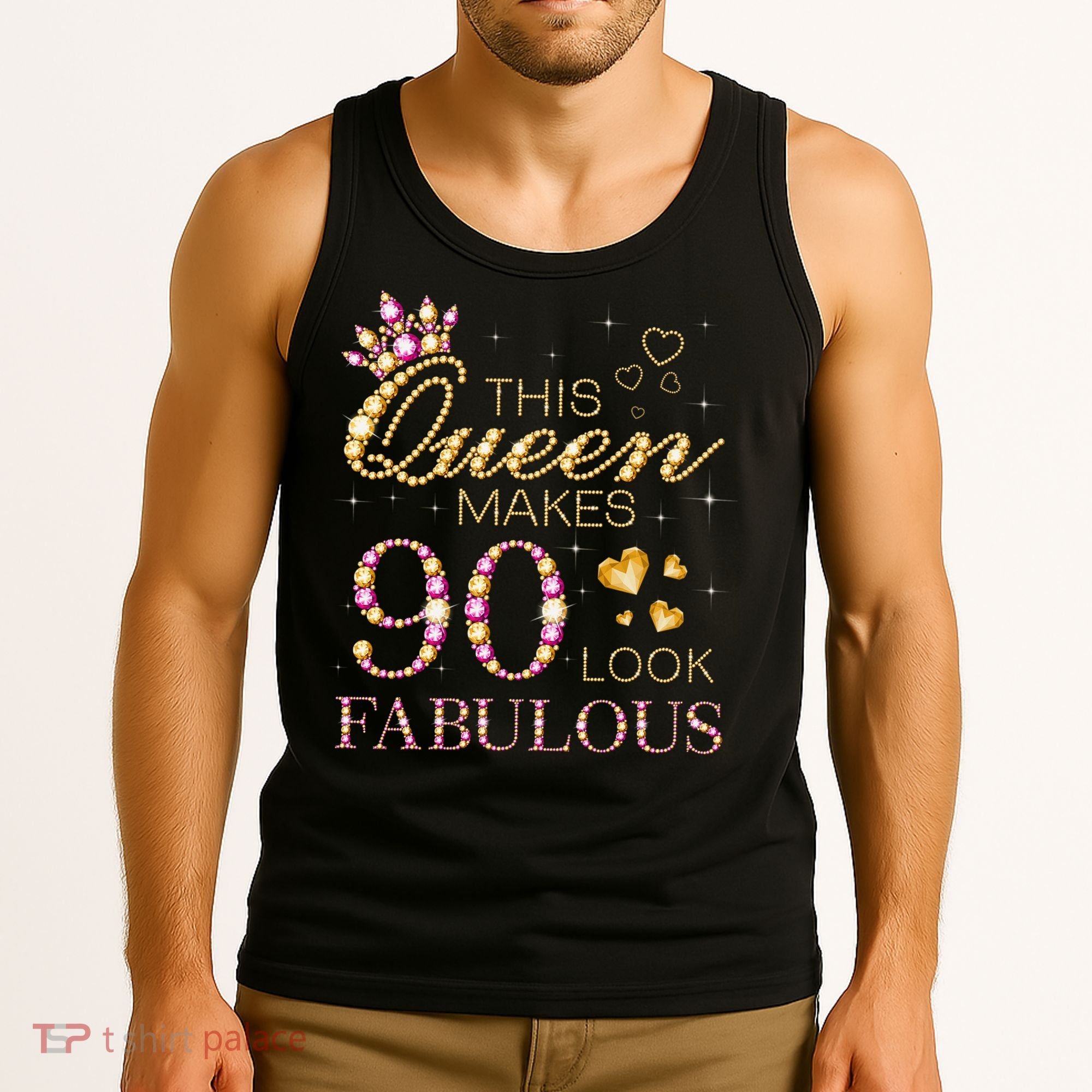 This Queen Makes 90 Look Fabulous 90th Birthday Queen B-Day Tank Top