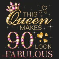 This Queen Makes 90 Look Fabulous 90th Birthday Queen B-Day Golf Towel thumb 3