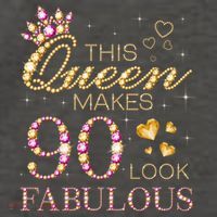 This Queen Makes 90 Look Fabulous 90th Birthday Queen B-Day Vector Backpack thumb 2