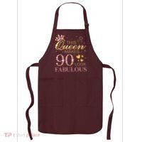 This Queen Makes 90 Look Fabulous 90th Birthday Queen B-Day Apron thumb 0