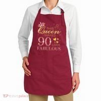 This Queen Makes 90 Look Fabulous 90th Birthday Queen B-Day Apron thumb 2