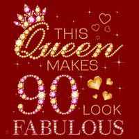 This Queen Makes 90 Look Fabulous 90th Birthday Queen B-Day Mousepad thumb 1