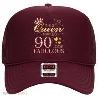 This Queen Makes 90 Look Fabulous 90th Birthday Queen B-Day Hat thumb 0