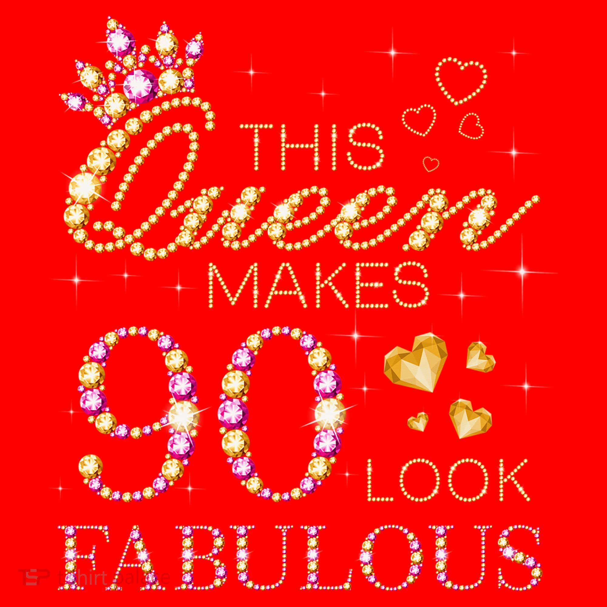 This Queen Makes 90 Look Fabulous 90th Birthday Queen B-Day Santa Hat