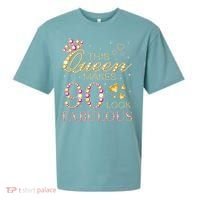 This Queen Makes 90 Look Fabulous 90th Birthday Queen B-Day Sueded Cloud Jersey T-Shirt thumb 0