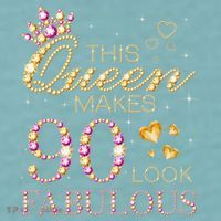 This Queen Makes 90 Look Fabulous 90th Birthday Queen B-Day Sueded Cloud Jersey T-Shirt thumb 2