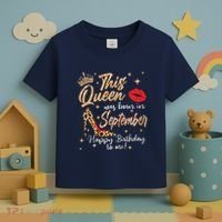 This Queen Was Born In September Happy Birthday To Me Toddler T-Shirt thumb 3