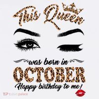 This Queen Was Born In October Happy Birthday To Me October Birthday Sweatshirt thumb 3