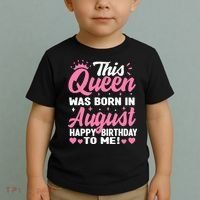 This Queen Was Born In August Birthday Toddler T-Shirt thumb 2