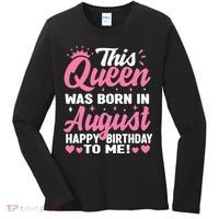 This Queen Was Born In August Birthday Women's Long Sleeve Shirt thumb 0