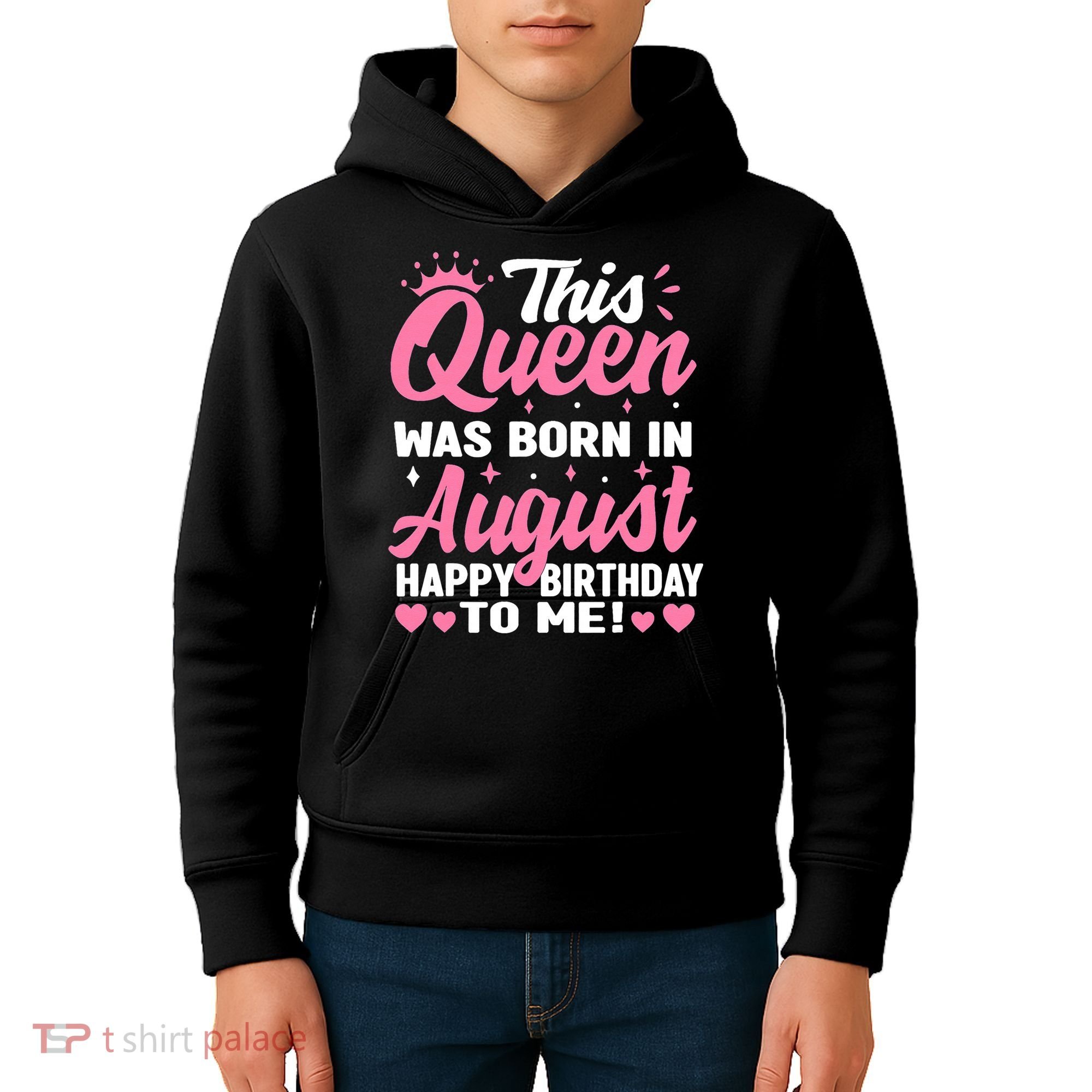 This Queen Was Born In August Birthday Kids Hoodie
