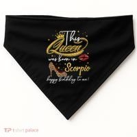 This Queen Was Born Scorpio October November Birthday Gift USA-Made Doggie Bandana thumb 0