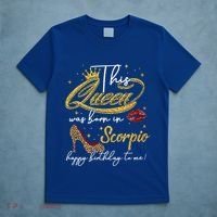 This Queen Was Born Scorpio October November Birthday Gift T-Shirt thumb 5