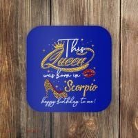 This Queen Was Born Scorpio October November Birthday Gift Coaster thumb 0