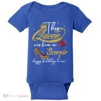 This Queen Was Born Scorpio October November Birthday Gift Baby Bodysuit thumb 0
