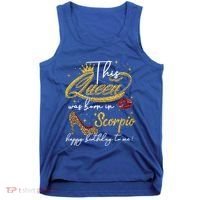 This Queen Was Born Scorpio October November Birthday Gift Tank Top thumb 0