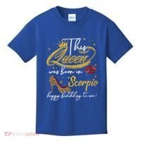 This Queen Was Born Scorpio October November Birthday Gift Kids T-Shirt thumb 0