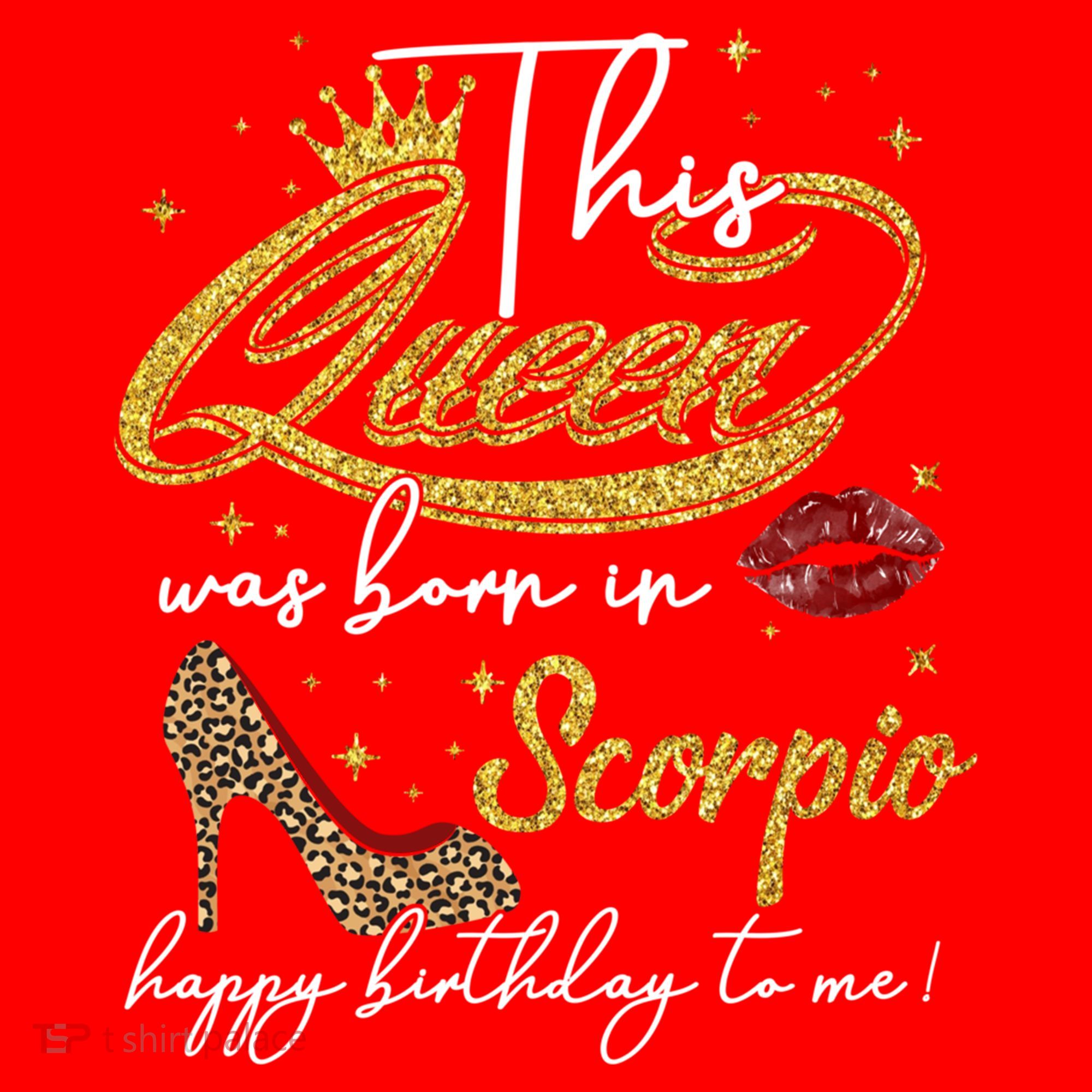 This Queen Was Born Scorpio October November Birthday Gift Santa Hat