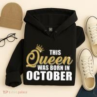 This Queen Was Born In October Hoodie thumb 4