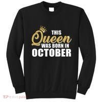 This Queen Was Born In October Sweatshirt thumb 0