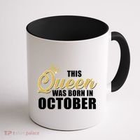 This Queen Was Born In October Coffee Mug thumb 1
