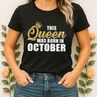This Queen Was Born In October Women's T-Shirt thumb 2