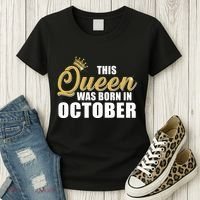 This Queen Was Born In October Women's T-Shirt thumb 3