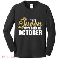 This Queen Was Born In October Kids Long Sleeve Shirt thumb 0