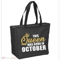 This Queen Was Born In October Tote Bag thumb 2
