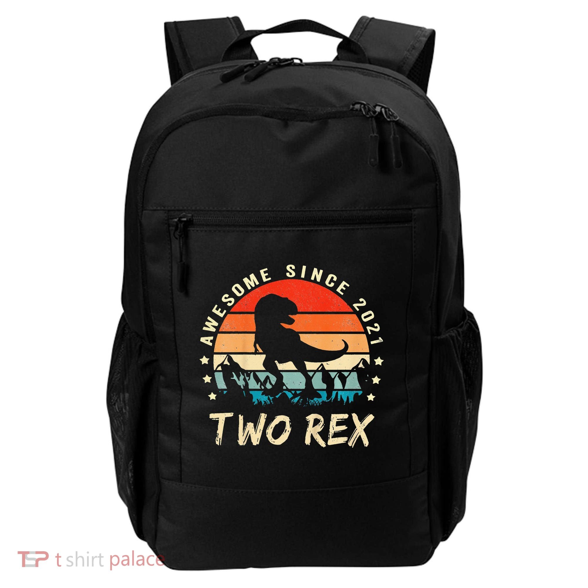 Two Rex 2nd Birthday Gift Second Dinosaur 2 Year Old Backpack