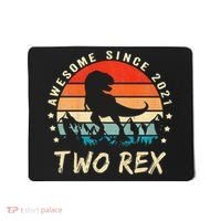 Two Rex 2nd Birthday Gift Second Dinosaur 2 Year Old Mousepad thumb 0