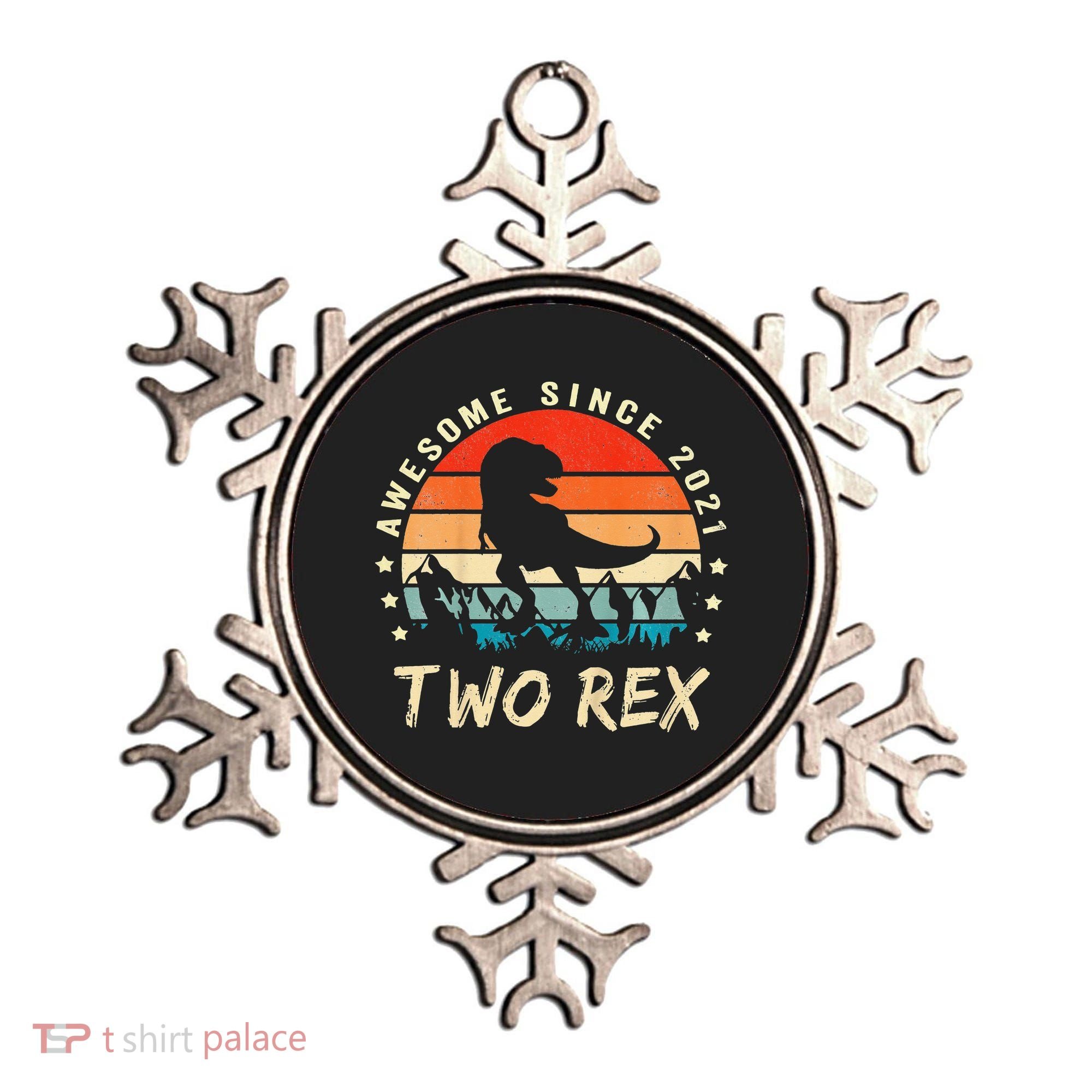 Two Rex 2nd Birthday Gift Second Dinosaur 2 Year Old Ornament