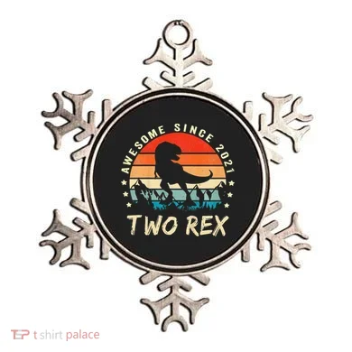 Two Rex 2nd Birthday Gift Second Dinosaur 2 Year Old Ornament