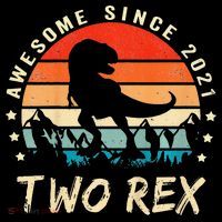 Two Rex 2nd Birthday Gift Second Dinosaur 2 Year Old Ornament thumb 1