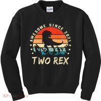 Two Rex 2nd Birthday Gift Second Dinosaur 2 Year Old Kids Sweatshirt thumb 0