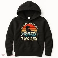 Two Rex 2nd Birthday Gift Second Dinosaur 2 Year Old Kids Hoodie thumb 0