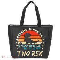 Two Rex 2nd Birthday Gift Second Dinosaur 2 Year Old Tote Bag thumb 0