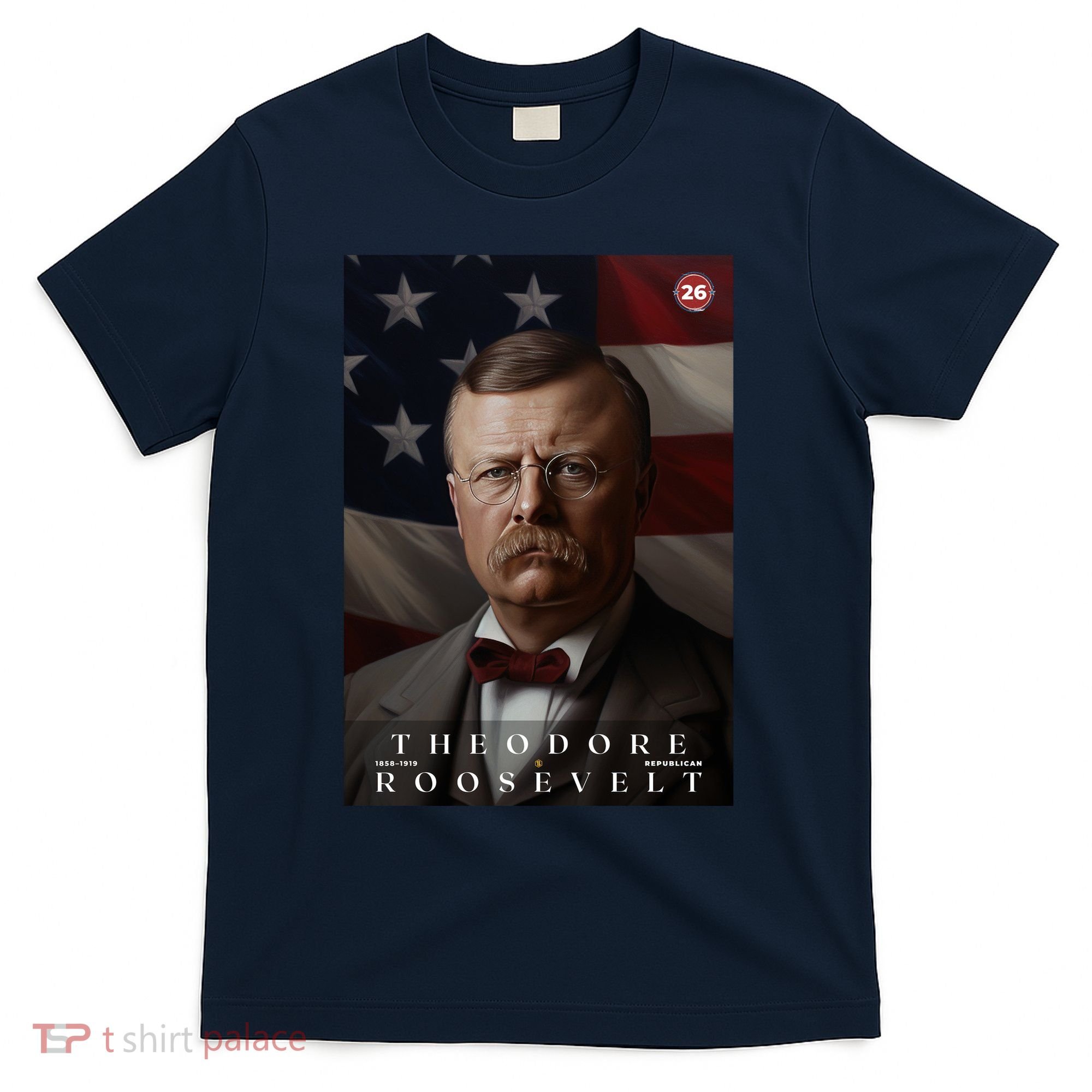Theodore Roosevelt 26th President Of The United States Portrait T-Shirt