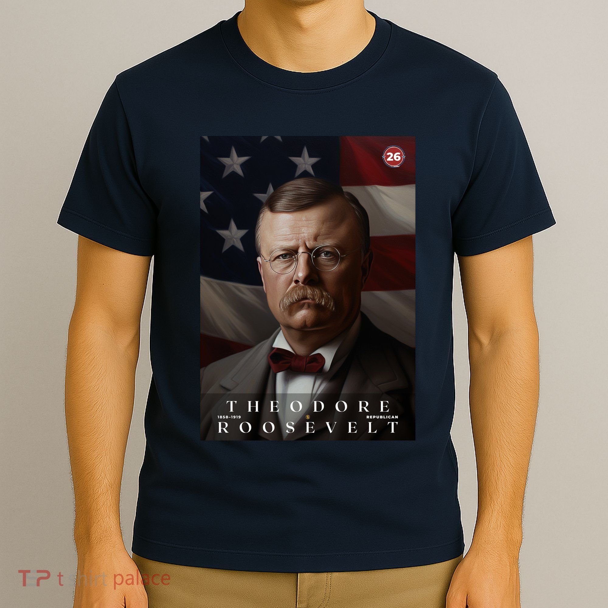 Theodore Roosevelt 26th President Of The United States Portrait T-Shirt
