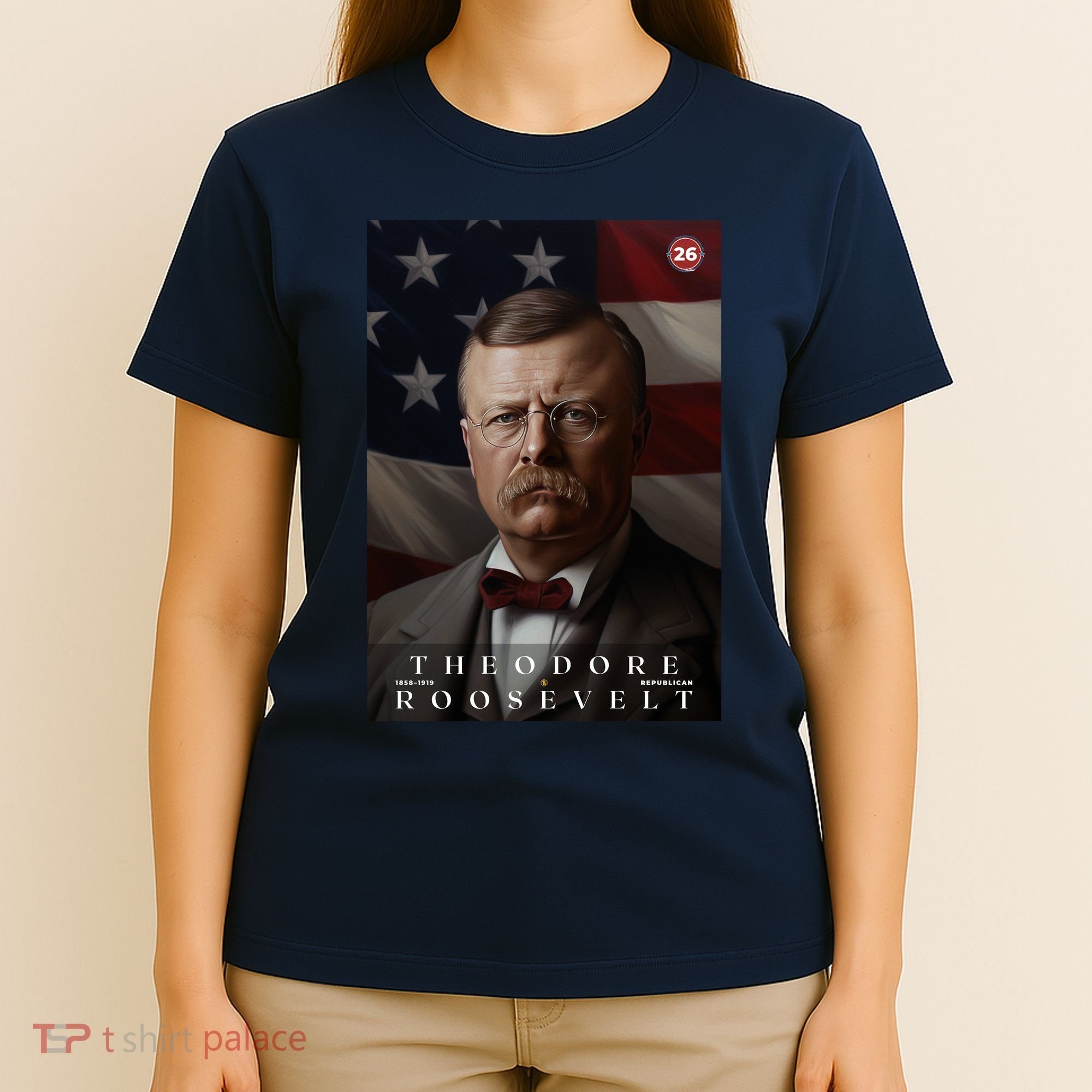 Theodore Roosevelt 26th President Of The United States Portrait T-Shirt